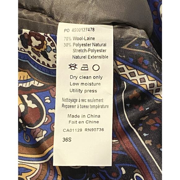 Tallia Men's 36 Short Suit Jacket Stretch Wool Blend Cream/Brown Plaid NEW - Picture 10 of 10